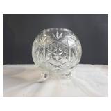Clear Cut Glass Bowl w/ Three Feet