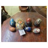 Decorative Enameled Eggs on Stands