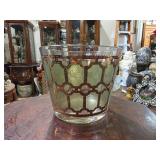 Glass Bowl w/ Gold Geometric Design