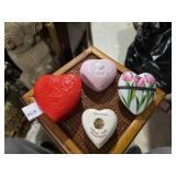 Four Heart - Shaped Trinket Boxes