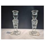 Crystal Candle Holders - Floral Design