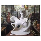 Vintage White porcelain 'Lady Godiva' sculpture