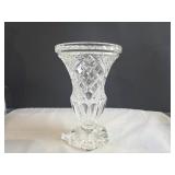 Faceted Clear Glass Vase - Hexagonal Base