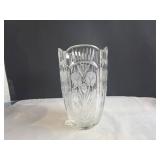 Clear Glass Vase w/ Floral Cut Design