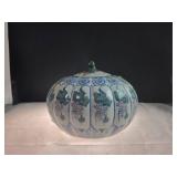 Lidded Ceramic Jar w/ Grapevine Motif