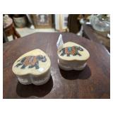 Heart - Shaped Trinket Boxes w/ Elephant Design