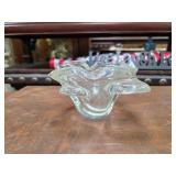 Vintage Italian Murano clear art glass 'Lotus'