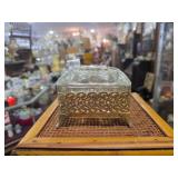 Vintage glass Jewelry Trinket box