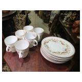 Porcelain Teacup & Saucer Set w/ Floral Design