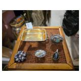 Silver Tray w/ Jewelry Pieces