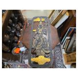 Thai wood relief Panel w/ Deva Playing a Mandolin