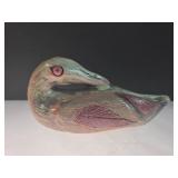 Handcrafted Ceramic Bird Sculpture w/ Painted
