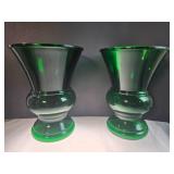 Green Glass Vase - Shaped Containers