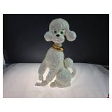 White Ceramic Poodle Figurine w/ Gold Collar
