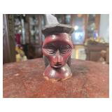 African Wood Carving w/ Painted Face