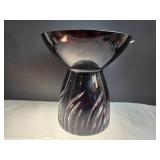 Hand - Made in Poland Glass Vase - Red & Black
