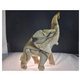 Polished Stone Elephant Sculpture - 15 in Tall