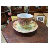Floral Tea Cup & Saucer Set - Hand - painted