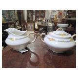 Porcelain Creamer & Sugar Bowl w/ Lid