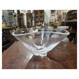 Clear Glass Bowl w/ Abstract Rim Design