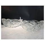 Cut Glass Bowls w/ Scalloped Rims - Set of Two