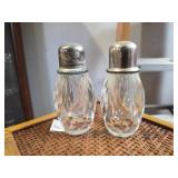 Vintage art deco faceted lead crystal salt