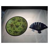 Japanese Porcelain Bowl & Fan - Shaped Plate
