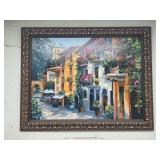 Behrens Framed Painting - Vibrant Village Scene
