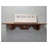 Wooden Shelf & Artwork - Inspirational Message