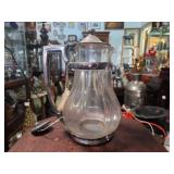 German D.R.G.M. Silver Plate Glass Pitcher