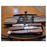 Adcraft Gaucho Pattern Steak Knives Spring Holder