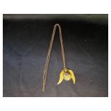 Gold-Tone Necklace with Winged Sphere Pendant