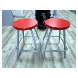 Red & Gray Industrial Adjustable Stools