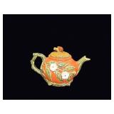 Majolica Teapot Dogwood Twig Handle c1960
