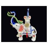 Chinese Famille Rose Porcelain Elephant Figure