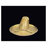 Brass Mexican Sombrero Dish Eagle Serpent