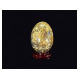 Imari Style Porcelain Egg on Wood Stand