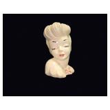 1940s Glamour Girl Ceramic Lady Head Vase