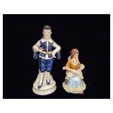 Japan Porcelain Figurines Dresden Lace Pair