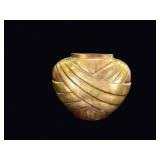 Art Deco Draped Relief Brass Vase 1920s