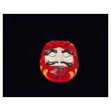 Fuku Daruma Glazed Ceramic Doll Both Eyes