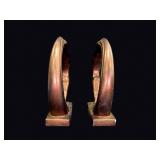Art Deco Draped Nude Chalkware Bookends Pair