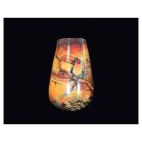 Hand Painted Toucan Macaw Lacquer Folk Art Vase