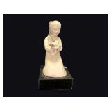 Austin Prod 1979 Girl with Bird Chalkware
