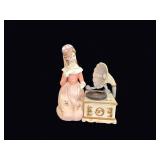 Bisque Victorian Lady Gramophone Lamp Music Box