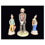 Flambro Emmett Kelly Jr Golfer Clown Lot of 3
