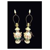 Capodimonte Putti Porcelain Lamps Pair Mid-20th C