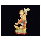 Armani Style Resin Boy with Dove Figurine