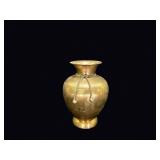 Indian Brass Baluster Vase Rope Tassel Late 20C