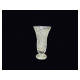 Cut Crystal Pinwheel Star Footed Vase 8in